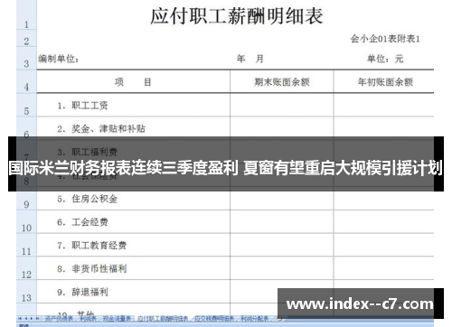 国际米兰财务报表连续三季度盈利 夏窗有望重启大规模引援计划
